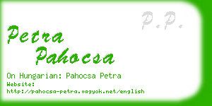 petra pahocsa business card